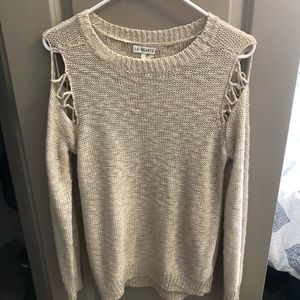 Tan LA Hearts sweater